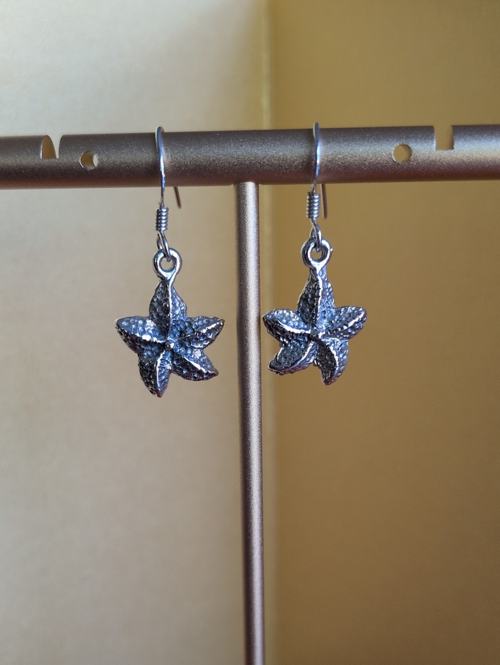 Sterling Silver Sea Star Vintage Drop Earrings -